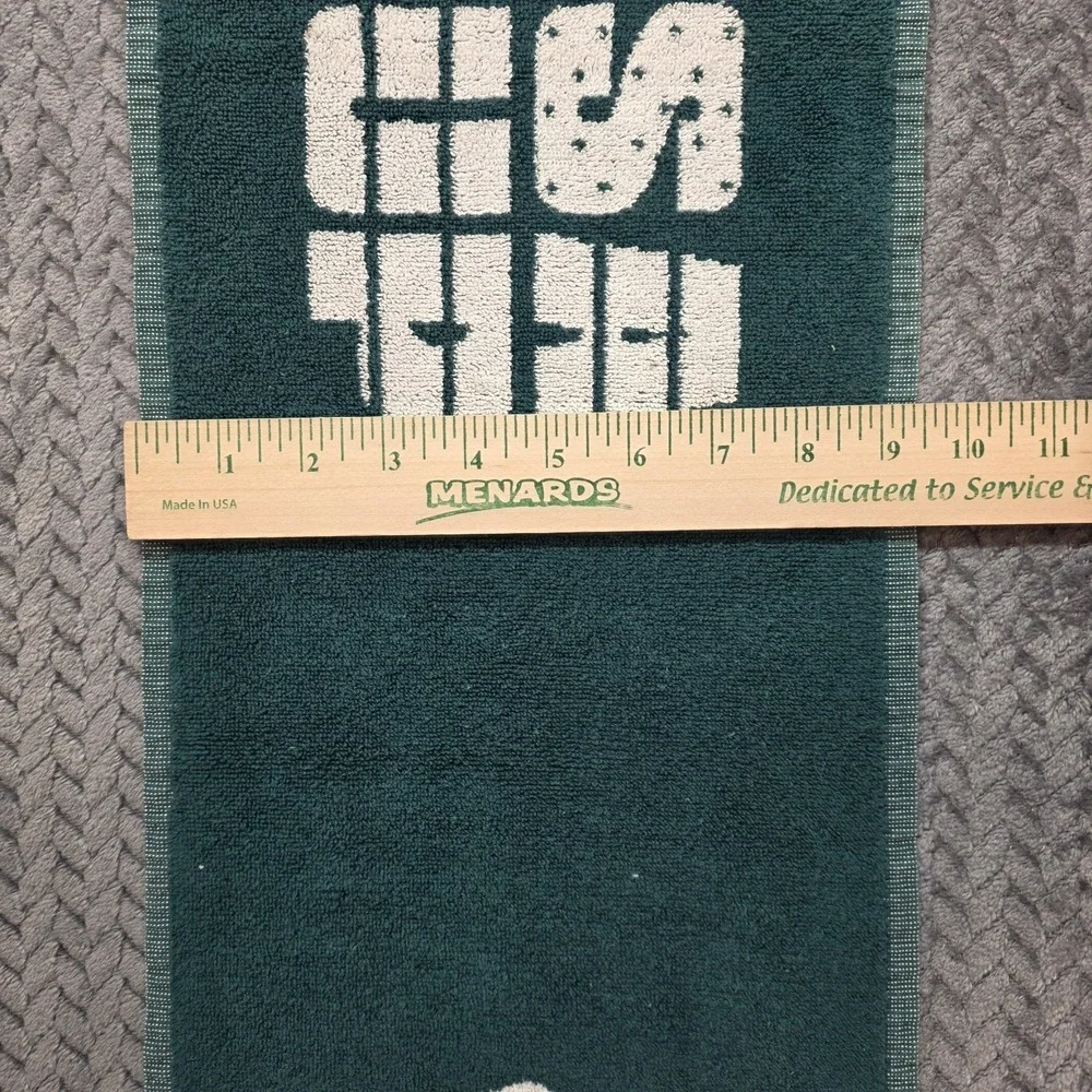 Vintage Umbro USA Cup Soccer Towel Green White Double Sided Cotton 35 x 9.5